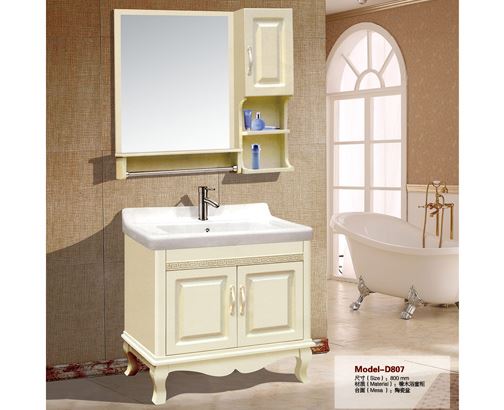 D807 歐式橡木衛(wèi)浴柜 白色簡約