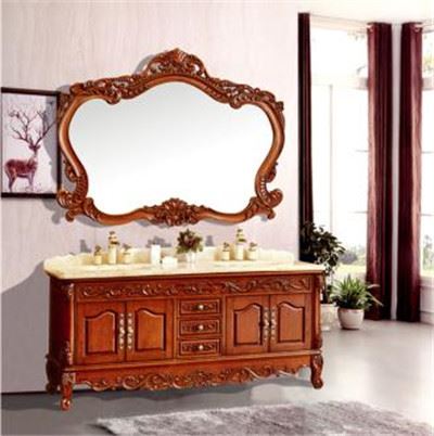 歐式復古防水落地橡木浴室柜組合 A006